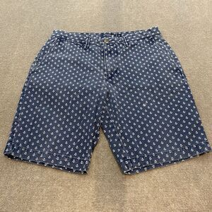 Sperry Top Sider Shorts Men's 32 Blue Anchor‎ AOP Nautical Chino Boating Beach